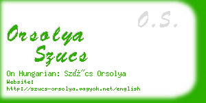 orsolya szucs business card